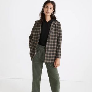 NWOT Madewell Dorset Wool Windowpane Blazer